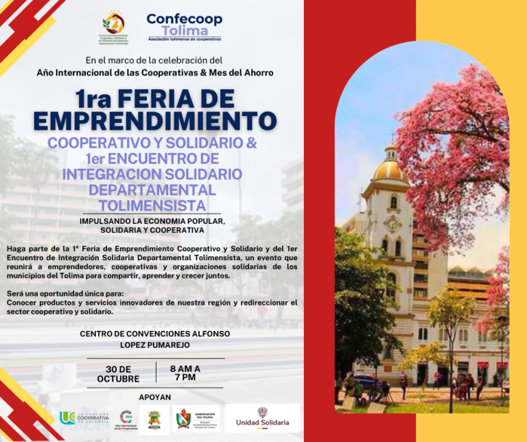 Lee más sobre el artículo 1ra FERIA DE EMPRENDIMIENTO COOPERATIVO Y SOLIDARIO & 1er ENCUENTRO DE INTEGRACION SOLIDARIO DEPARTAMENTAL TOLIMENSISTA